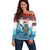 Personalised Cape Verde Christmas Off Shoulder Sweater Manatee Feliz Natal - Wonder Print Shop