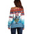 Personalised Cape Verde Christmas Off Shoulder Sweater Manatee Feliz Natal - Wonder Print Shop