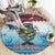 Personalised Cape Verde Christmas Round Carpet Manatee Feliz Natal