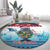 Personalised Cape Verde Christmas Round Carpet Manatee Feliz Natal