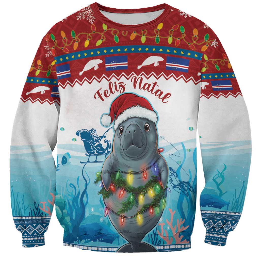 Personalised Cape Verde Christmas Sweatshirt Manatee Feliz Natal - Wonder Print Shop