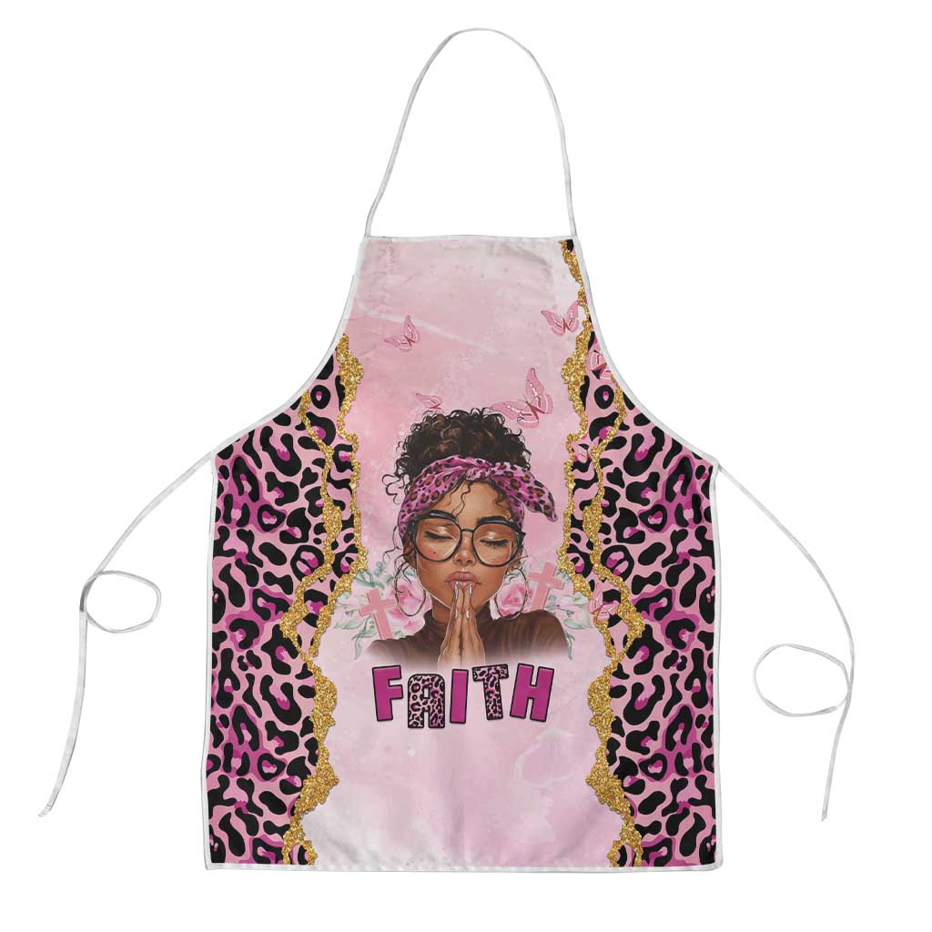 Black Her Story Apron Faith Pink Leopard - Wonder Print Shop