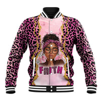 Black Her Story Baseball Jacket Faith Pink Leopard - Wonder Print Shop