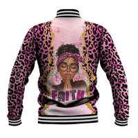 Black Her Story Baseball Jacket Faith Pink Leopard - Wonder Print Shop