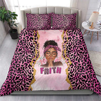 Black Her Story Bedding Set Faith Pink Leopard - Wonder Print Shop
