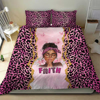 Black Her Story Bedding Set Faith Pink Leopard - Wonder Print Shop