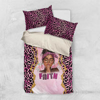 Black Her Story Bedding Set Faith Pink Leopard - Wonder Print Shop