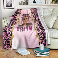 Black Her Story Blanket Faith Pink Leopard - Wonder Print Shop