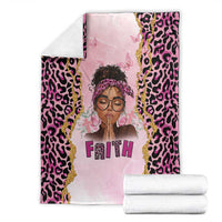 Black Her Story Blanket Faith Pink Leopard - Wonder Print Shop
