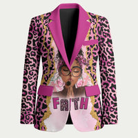Black Her Story Blazer Faith Pink Leopard - Wonder Print Shop