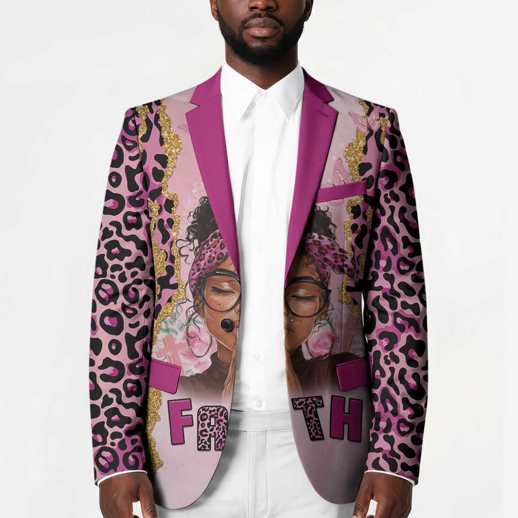 Black Her Story Blazer Faith Pink Leopard - Wonder Print Shop