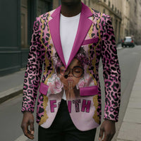 Black Her Story Blazer Faith Pink Leopard - Wonder Print Shop