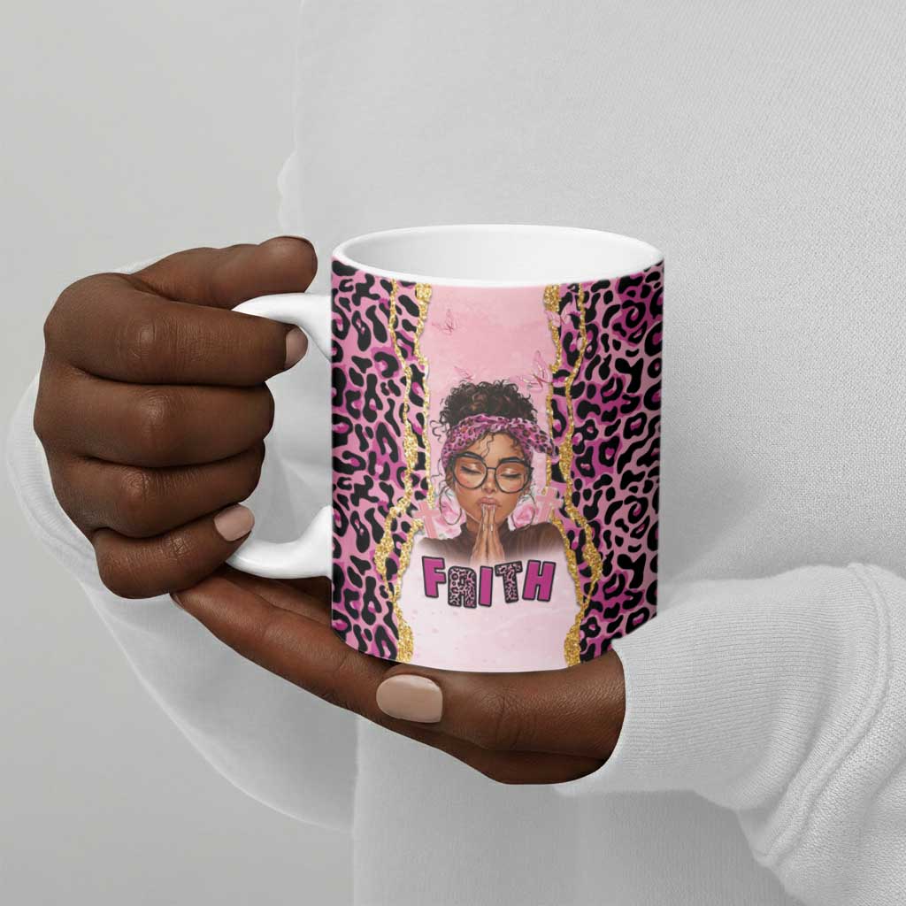 Black Her Story Ceramic Mug Faith Pink Leopard - Wonder Print Shop