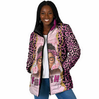 Black Her Story Padded Jacket Faith Pink Leopard - Wonder Print Shop
