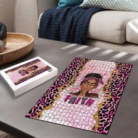 Black Her Story Puzzle Faith Pink Leopard - Wonder Print Shop
