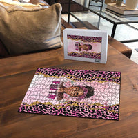 Black Her Story Puzzle Faith Pink Leopard - Wonder Print Shop