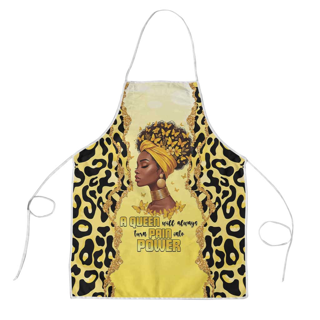 Black Her Story Apron A Queen Turns Pain Into Power - Wonder Print Shop