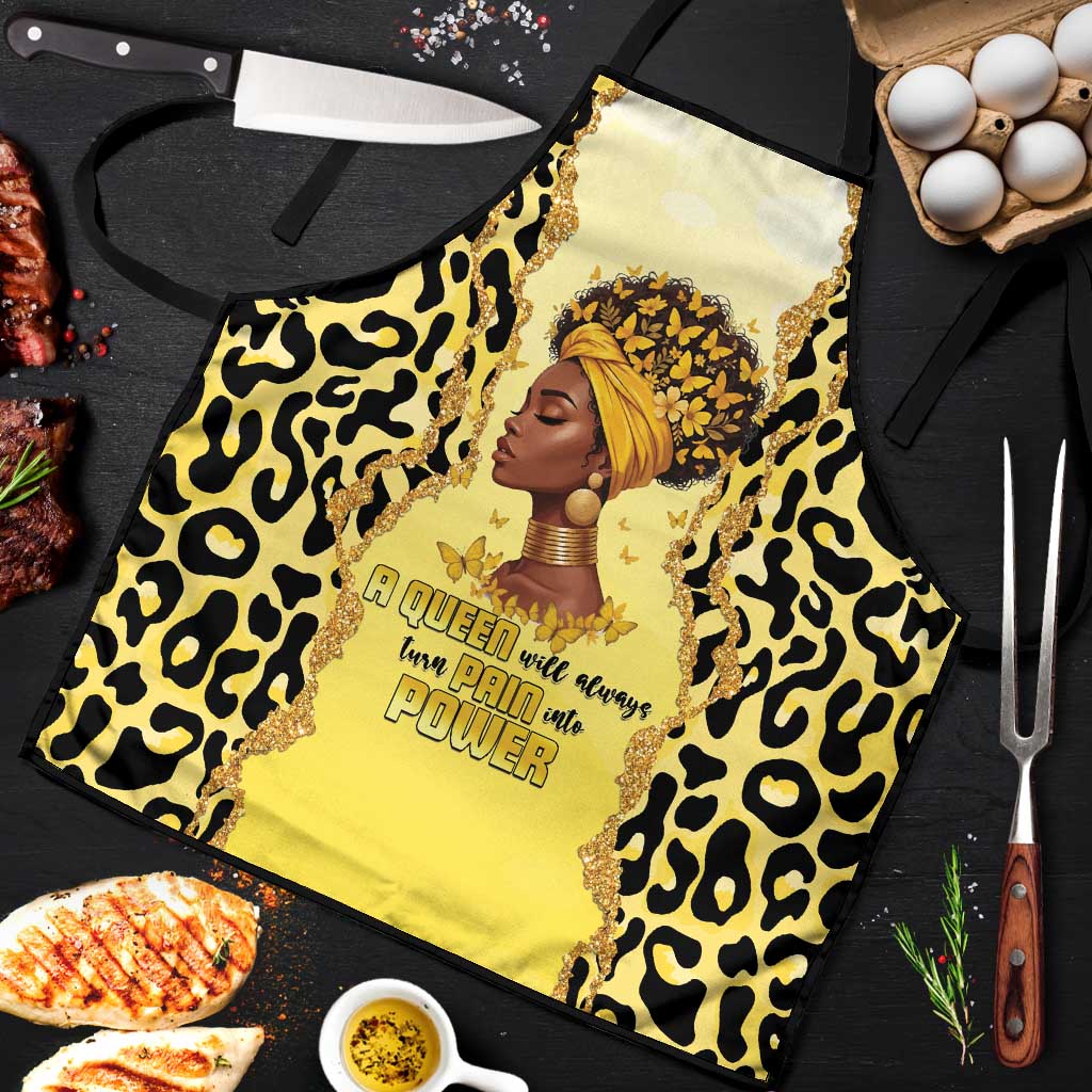 Black Her Story Apron A Queen Turns Pain Into Power - Wonder Print Shop