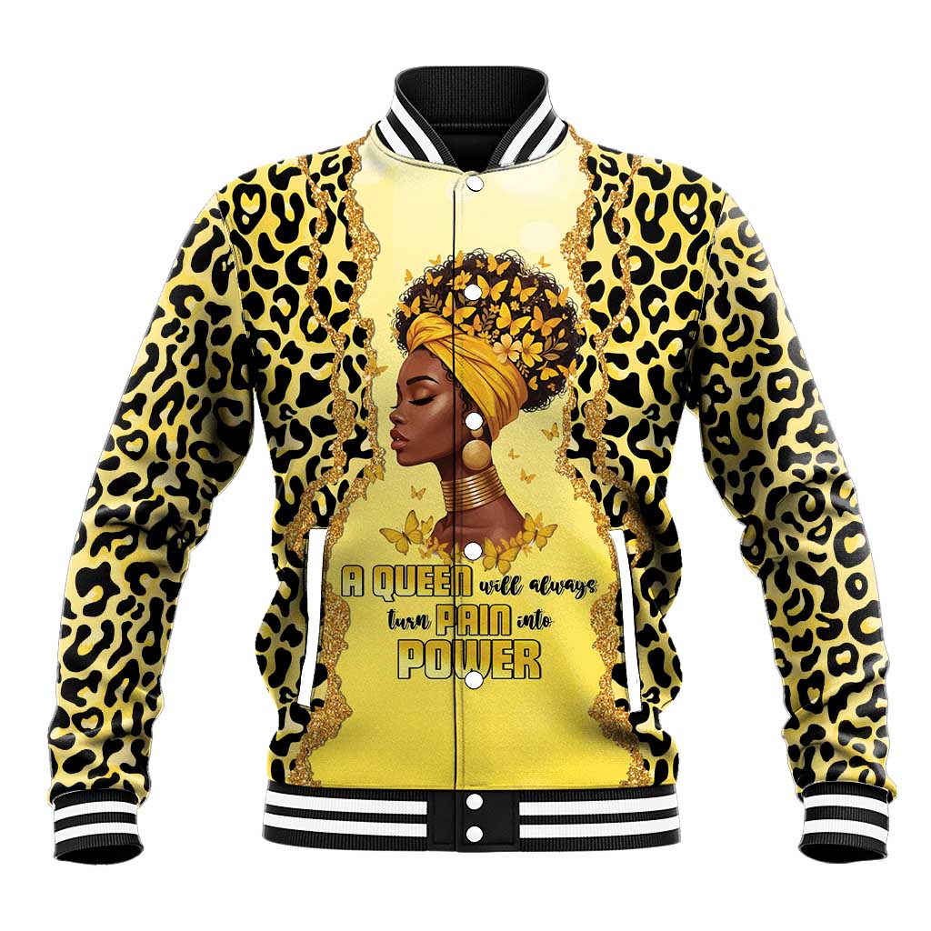 Black Her Story Baseball Jacket A Queen Turns Pain Into Power - Wonder Print Shop