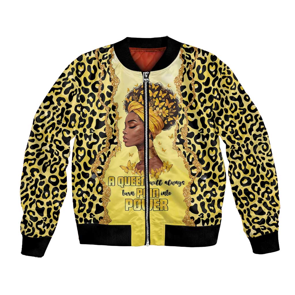 Black Her Story Bomber Jacket A Queen Turns Pain Into Power - Wonder Print Shop
