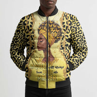 Black Her Story Bomber Puffer Jacket A Queen Turns Pain Into Power - Wonder Print Shop