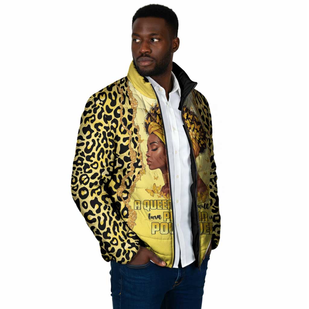 Black Her Story Padded Jacket A Queen Turns Pain Into Power - Wonder Print Shop