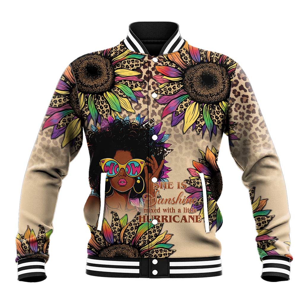 Black Her Story Sunshine Hurricane Baseball Jacket Empowered Black Woman - Wonder Print Shop