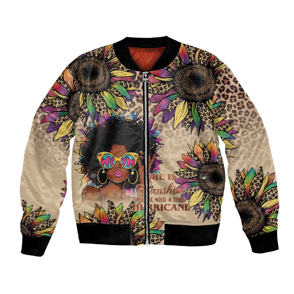 Black Her Story Sunshine Hurricane Bomber Jacket Empowered Black Woman - Wonder Print Shop