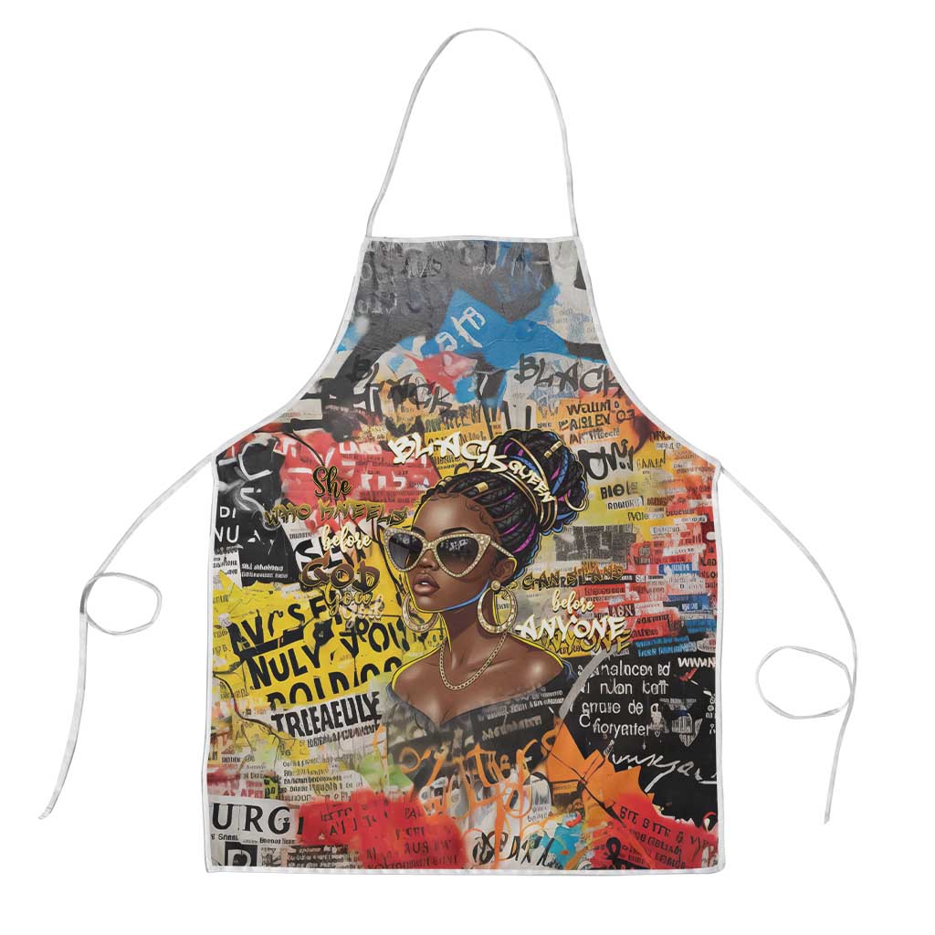 Black Her Story Graffiti Queen Apron Black Woman Empowerment - Wonder Print Shop