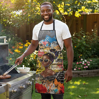 Black Her Story Graffiti Queen Apron Black Woman Empowerment - Wonder Print Shop