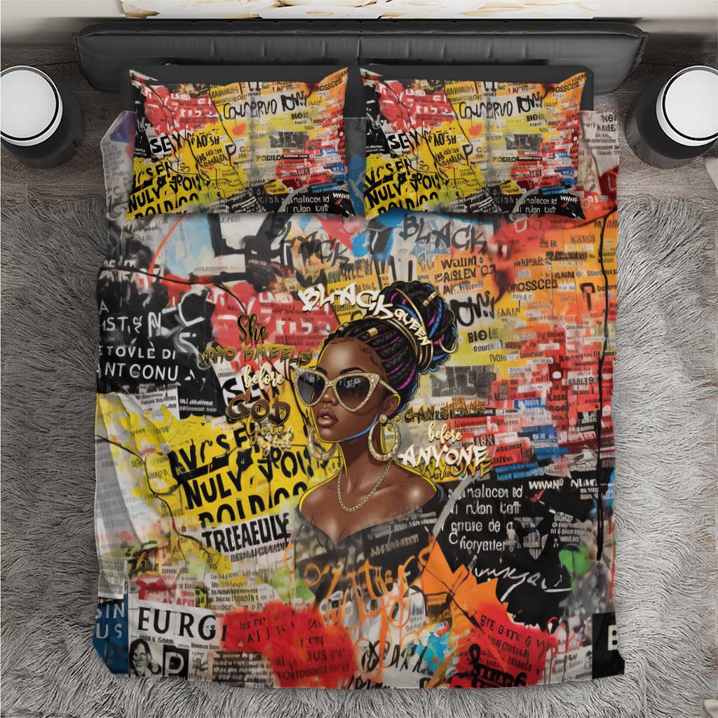 Black Her Story Graffiti Queen Bedding Set Black Woman Empowerment - Wonder Print Shop