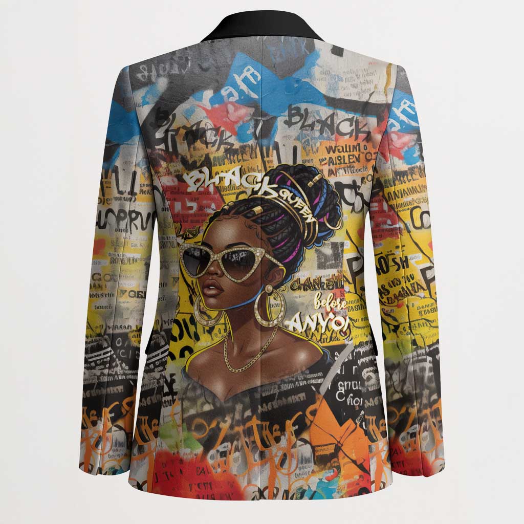 Black Her Story Graffiti Queen Blazer Black Woman Empowerment - Wonder Print Shop
