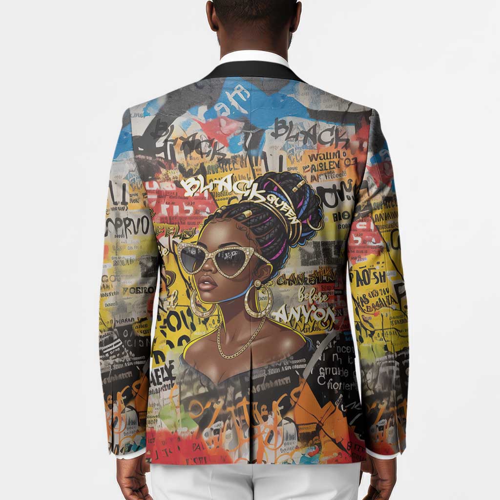 Black Her Story Graffiti Queen Blazer Black Woman Empowerment - Wonder Print Shop