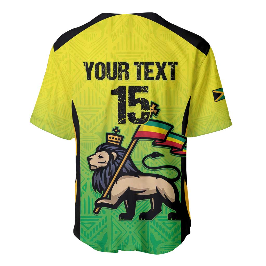 Football jersey back, neon yellow with black sleeves and "YOUR TEXT 15" print