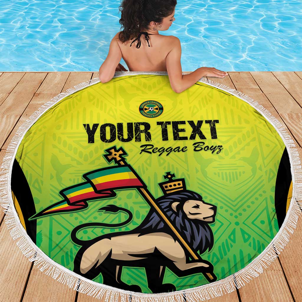 Custom Jamaica Football Beach Blanket Go Reggae Boyz