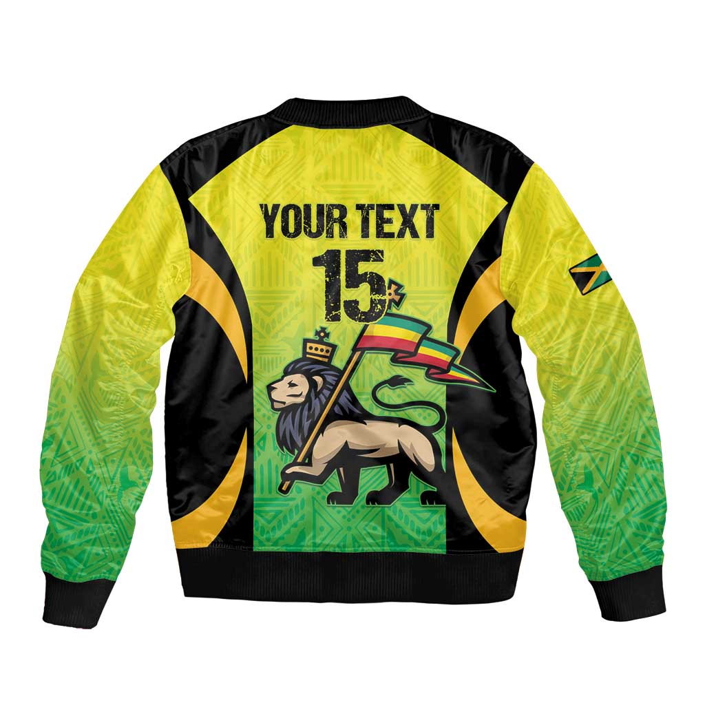 Custom Jamaica Football Bomber Jacket Go Reggae Boyz