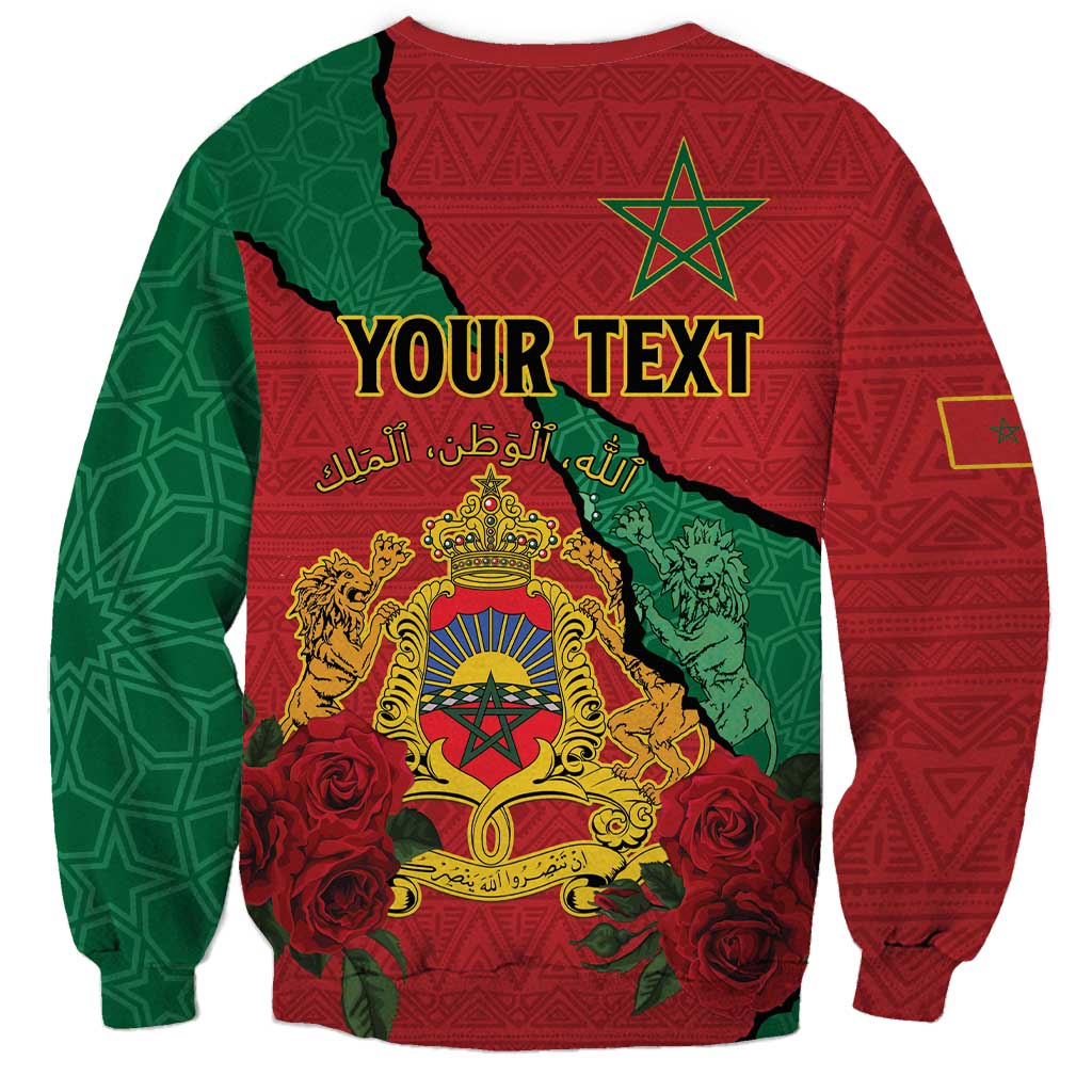 Personalised Morocco Sweatshirt Coat Of Arms With Rose