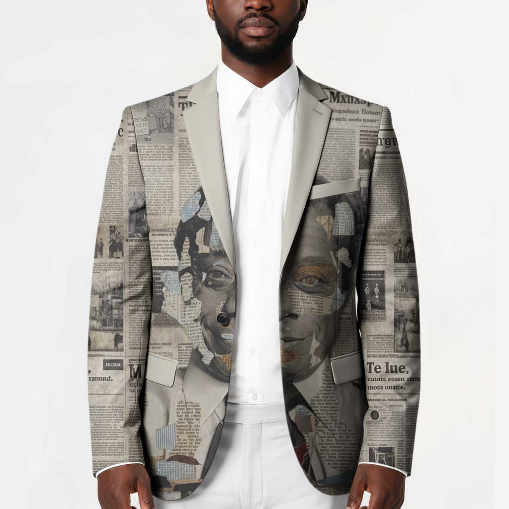 James Baldwin Blazer Vintage Newspaper Style