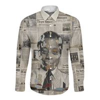 James Baldwin Long Sleeve Button Shirt Vintage Newspaper Style
