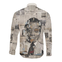 James Baldwin Long Sleeve Button Shirt Vintage Newspaper Style