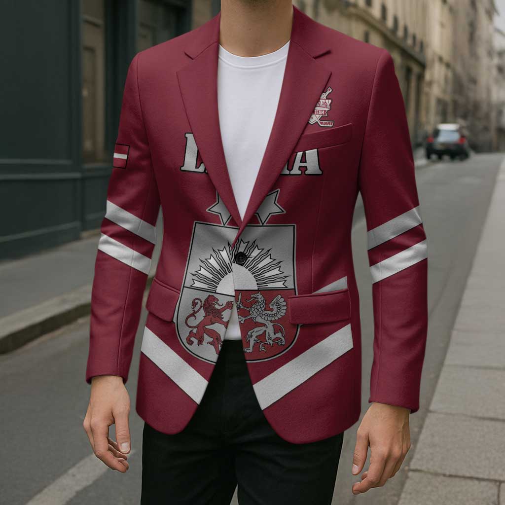 Custom Latvia Ice Hockey 2026 Blazer Never Backs Down