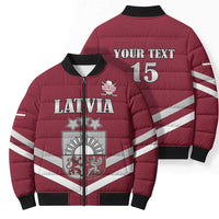 Custom Latvia Ice Hockey 2026 Bomber Puffer Jacket Never Backs Down