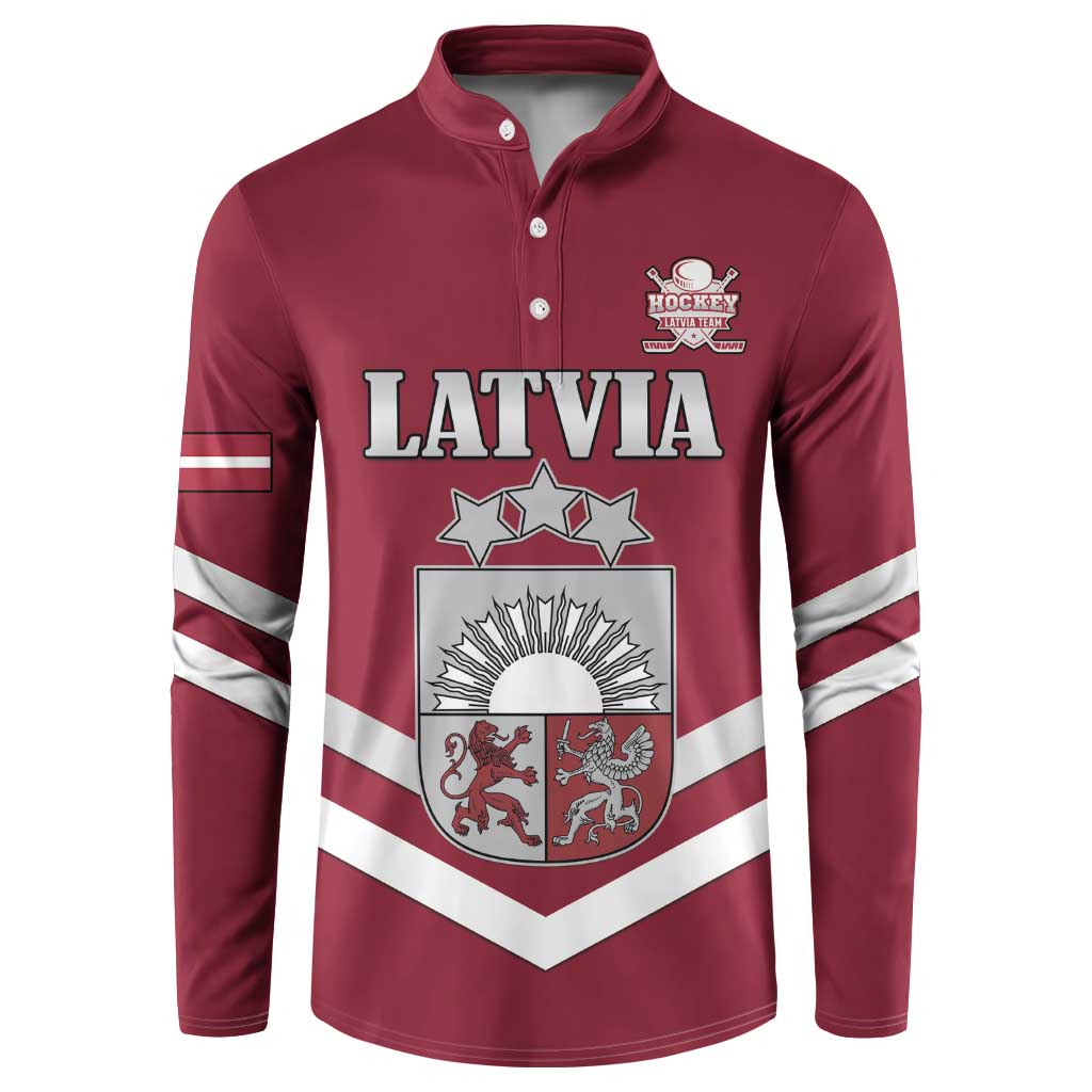 Custom Latvia Ice Hockey 2026 Button Sweatshirt Never Backs Down