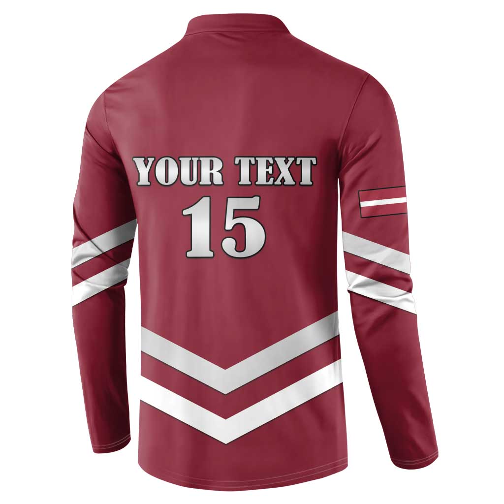 Custom Latvia Ice Hockey 2026 Button Sweatshirt Never Backs Down