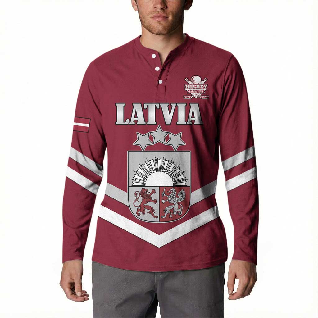 Custom Latvia Ice Hockey 2026 Button Sweatshirt Never Backs Down