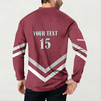Custom Latvia Ice Hockey 2026 Button Sweatshirt Never Backs Down