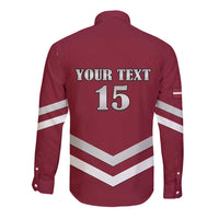 Custom Latvia Ice Hockey 2026 Long Sleeve Button Shirt Never Backs Down