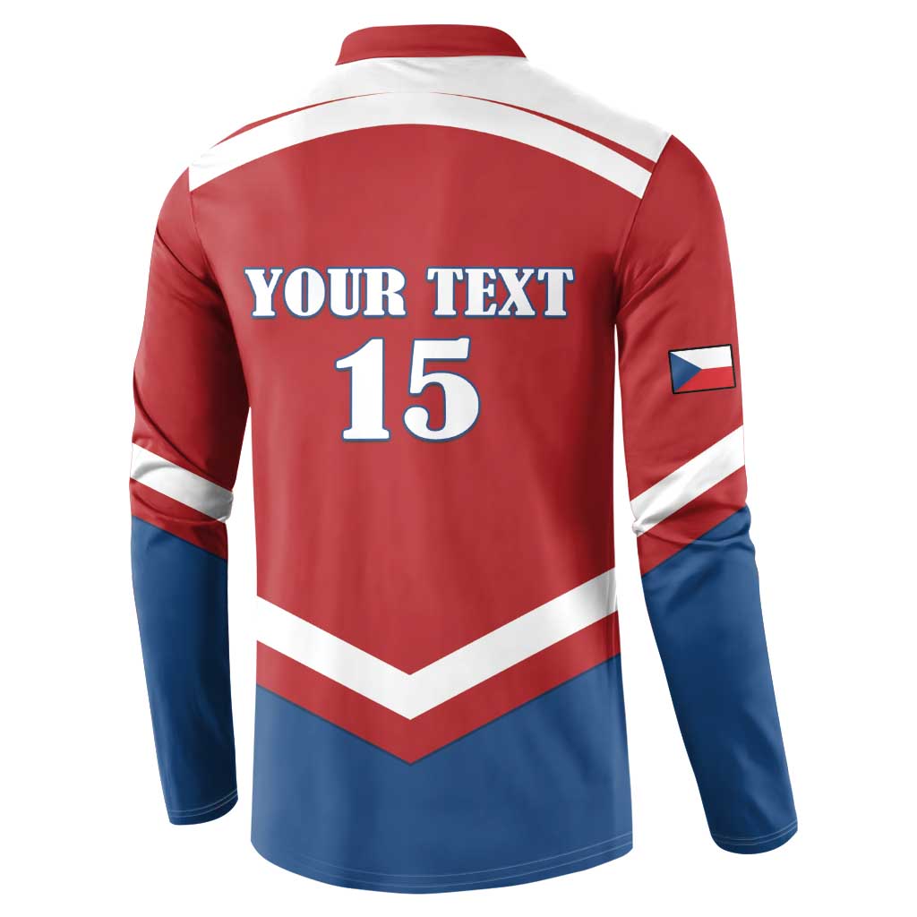 Custom Czech Ice Hockey 2026 Button Sweatshirt Go Champions