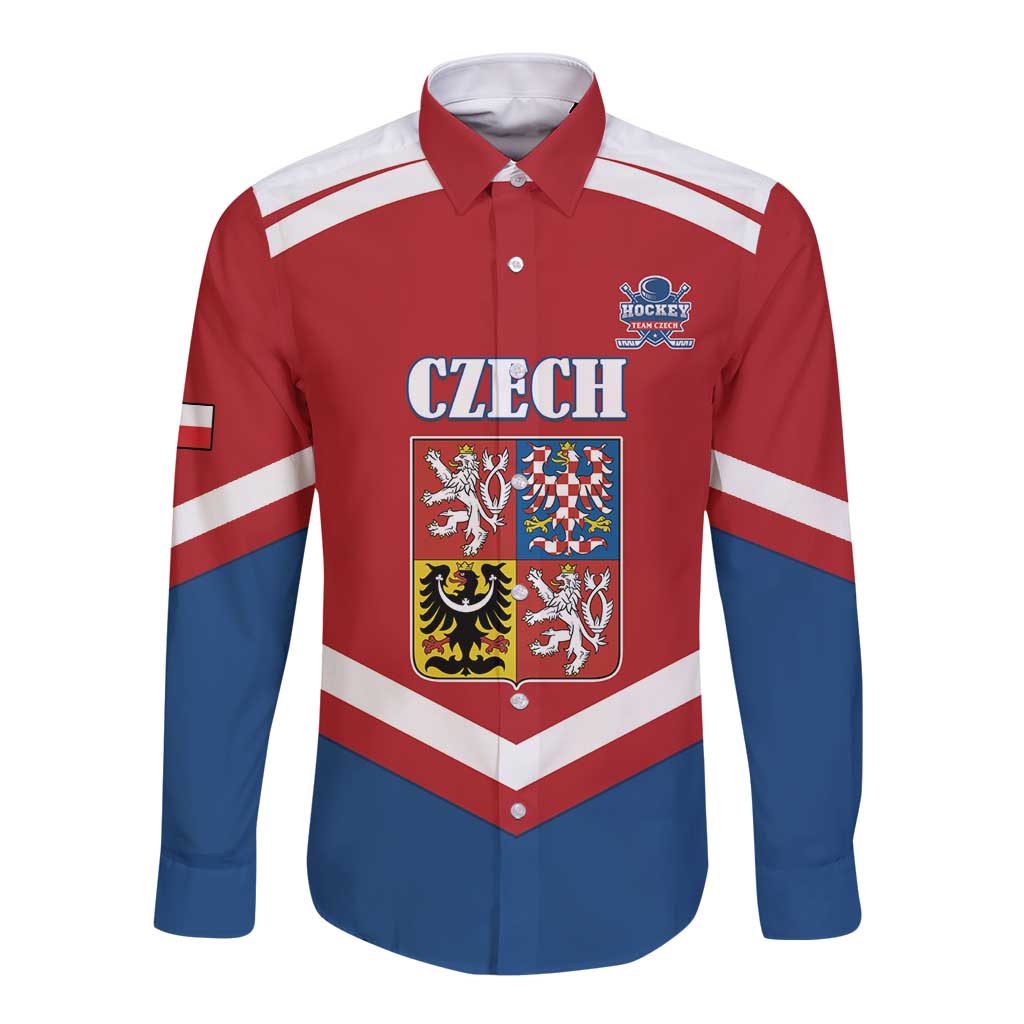 Custom Czech Ice Hockey 2026 Long Sleeve Button Shirt Go Champions