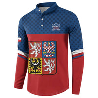 Custom Czech Ice Hockey 2026 Button Sweatshirt Never Backs Down